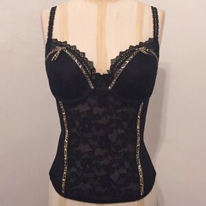 VICTORIA’S SECRET VERY SEXY BLACK LEOPARD LACE CORSET